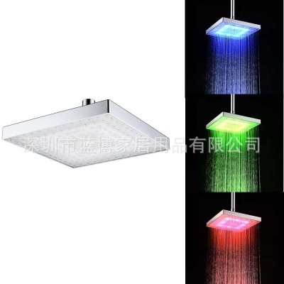 8寸特價(jià)變色頂噴 ABS方形LED頂噴 七彩/感溫三色淋浴頂噴 8030-C1