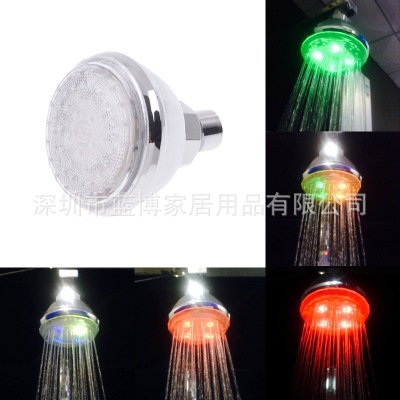 led發(fā)光頂噴 七彩快閃小噴頭 七彩自變色頂噴花灑 8010-B2七彩4燈