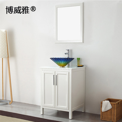 白色實(shí)木浴室柜衛(wèi)生間洗手臺(tái)衛(wèi)浴柜鏡柜臺(tái)盆柜組合落地柜廠家定制