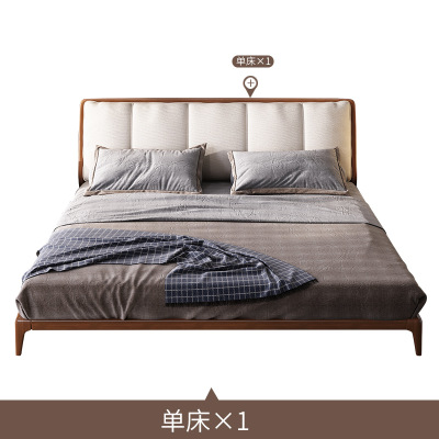 新款輕奢北歐實(shí)木床1.5米1.8米現(xiàn)代簡(jiǎn)約主臥北歐家具實(shí)木軟包婚床
