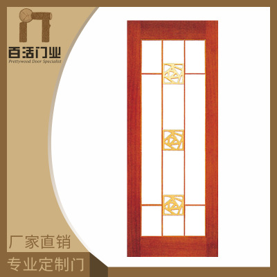 泰國進(jìn)口橡木實(shí)木門歐美定制書房臥室客廳原木門雕花外貿(mào)平開門