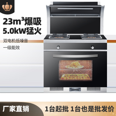 自動清洗抽油煙機(jī)集成灶煙灶套裝側(cè)吸下排式雙電機(jī)一體環(huán)保灶