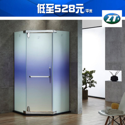 包郵包安裝黑色不銹鋼淋浴房雙門直形隔斷浴室衛(wèi)生間干濕分離玻璃