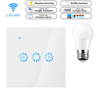 彪王Wifi調光觸摸遙控智能定時開關 手機APP和alexa語音調光開關