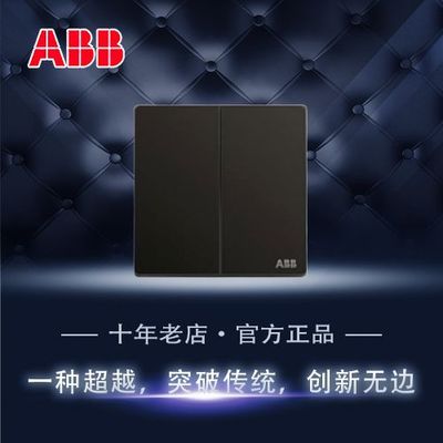 ABB開關(guān)插座軒致直板系列二位單控開關(guān) 16AX, 星空黑
