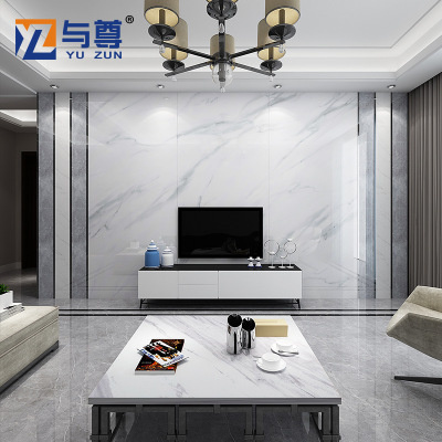 佛山電視背景墻瓷磚現(xiàn)代簡約微晶石客廳羅馬柱邊框造型大理石材