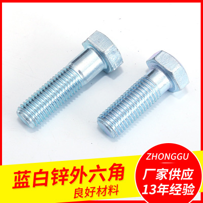 廠家直銷藍(lán)白鋅外六角量大價(jià)優(yōu)來圖來樣定制