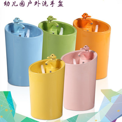 幼兒園戶外洗手盆兒童室外彩色洗手池一體立式洗面盆臺落地安裝
