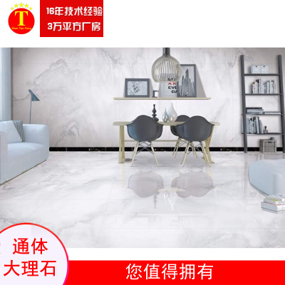 廠家批發(fā) 佛山瓷磚通體型亮光爵士白大理石瓷磚客廳防滑耐磨地磚
