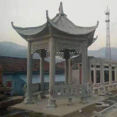 貨源產(chǎn)地廠價(jià)定制青石雕刻石亭 安裝設(shè)計(jì)石雕六角戶外石亭子