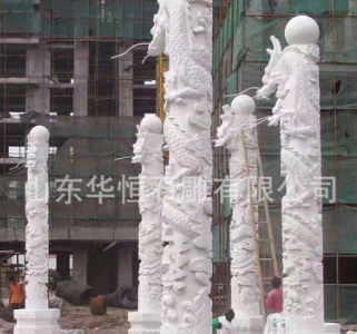 供應(yīng)石雕龍柱 漢白玉石雕柱子華表 花崗巖廣場石雕文化柱