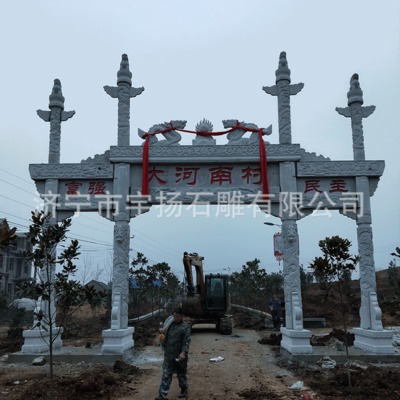 廠家定做 石雕漢白玉牌樓 青石大型牌坊 景區(qū)寺廟擺件可現(xiàn)場定制