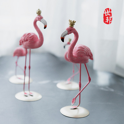 創(chuàng)意北歐風桌面ins火烈鳥動物擺件臥室客廳店鋪櫥窗裝飾品擺設品