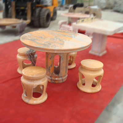 廠家直銷(xiāo)石雕鏤空石桌仿古石雕圓桌擺件 戶外石桌石凳庭院石桌椅