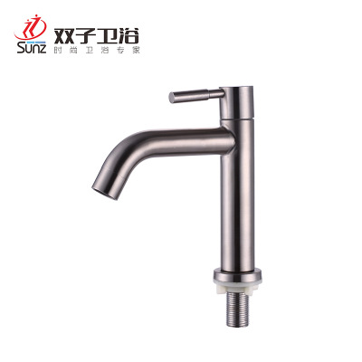 廠家現(xiàn)貨供應(yīng)304單冷面盆彎嘴龍頭 單孔冷水龍頭 時尚衛(wèi)浴潔具