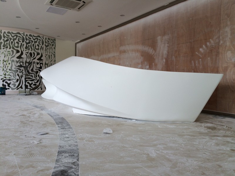防滲色亞克力石材板材可加工接待臺(tái)